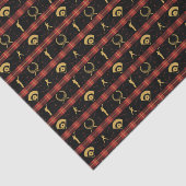 Kerstmis met honkbal - Red Check Pattern Tissuepapier (Detail)