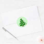 Kerstmis met honkbal ronde sticker (Envelop)