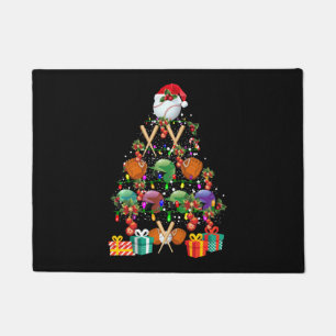 Kerstmis met honkbal Santa Hat Sport Lover Gift Deurmat