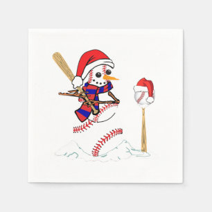 Kerstmis met honkbal Snowman die honkbal speelt Servet