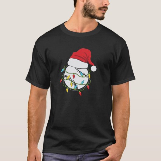 Kerstmis met honkbal Sport Kerstmis Kerstmis T-shirt (Voorkant)