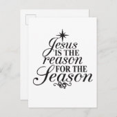 Kerstmis met Jezus als reden Uitnodiging Briefkaart (Voorkant / Achterkant)