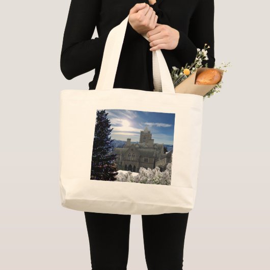 Kerstmis met kathedraal Canvas tas (Voorkant (product))