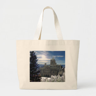 Kerstmis met kathedraal Canvas tas