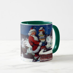 Kerstmis met kerstboeken mok