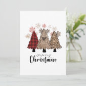 Kerstmis met kerstbomen bedankkaart (Staand voorkant)