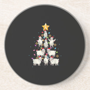 Kerstmis met kerstbomen met kerstbomen met een sch zandsteen onderzetter