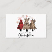 Kerstmis met kerstbomen visitekaartje (Voorkant)