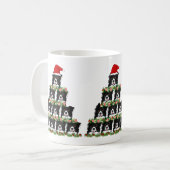 Kerstmis met kerstboomrand koffiemok (Voorkant links)