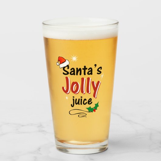Kerstmis met kerstcadeau van Santa's Jolly Juice Glas (Voorkant gevuld)