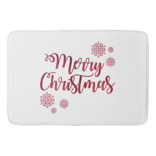 Kerstmis met kerstcadeautje en vrolijk kerstfeest  badmat