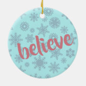 Kerstmis met kerstdans Santa Hat Blue Pink Girly C Keramisch Ornament (Achterkant)