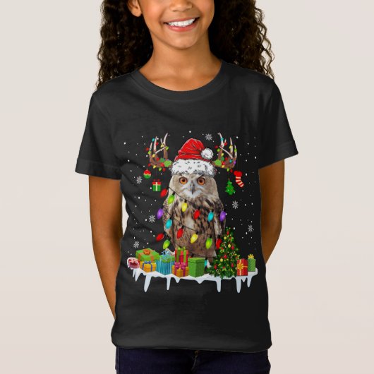 Kerstmis met kerstlampjes Reindekerstman T-shirt (Voorkant)