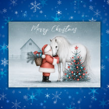 Kerstmis met Kerstman en Witte Paard Magische Wint