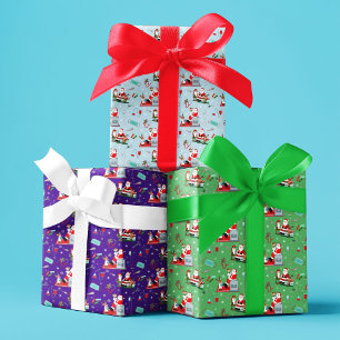Kerstmis met kerstman in kleur voor medische dokto inpakpapier vel