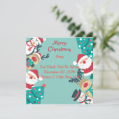 Kerstmis met kerstman kaart (Staand voorkant)