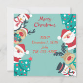 Kerstmis met kerstman kaart (Achterkant)