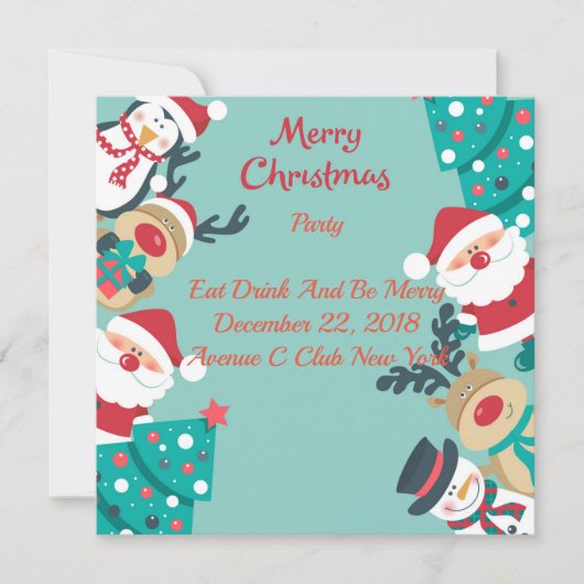 Kerstmis met kerstman kaart (Voorkant)