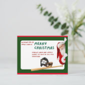 Kerstmis met Kerstman met honkbal Briefkaart (Staand voorkant)