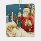 Kerstmis met kerstmis en klein slaapmeisje keramisch ornament (Links)