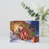 Kerstmis met kerstmis en rendieren feestdagenkaart (Staand voorkant)