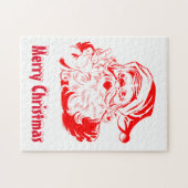 Kerstmis met Kerstmis en rood met witte kerst Legpuzzel (Horizontaal)