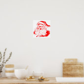 Kerstmis met Kerstmis en rood met witte kerst Poster (Keuken)