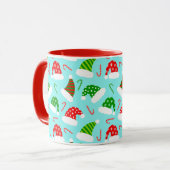 Kerstmis met kerstmis en snoepsuikerriet mok (Voorkant links)