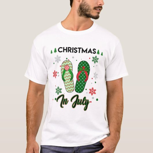 Kerstmis met kerstmis in juli T-shirt (Voorkant)
