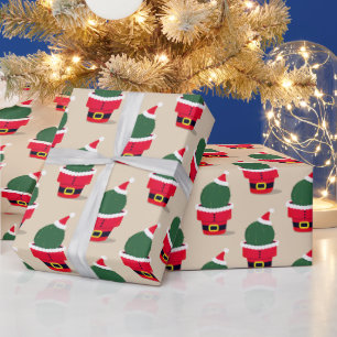 Kerstmis met kerstmis in Santa Cactus Holiday Cadeaupapier
