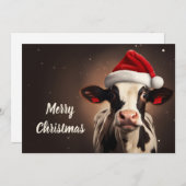 Kerstmis met kerstmis Koe Feestdagenkaart (Voorkant / Achterkant)