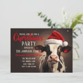 Kerstmis met kerstmis Koe Kaart (Staand voorkant)