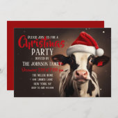 Kerstmis met kerstmis Koe Kaart (Voorkant / Achterkant)