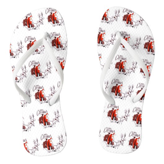 Kerstmis met kerstmis met de kerstman met de honde teenslippers (Voetbed)