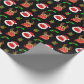 Kerstmis met kerstmis met kerstmis met Santa Reind Cadeaupapier (Hoek)