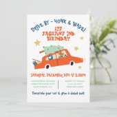 Kerstmis met kerstmis op jaardag kaart (Staand voorkant)