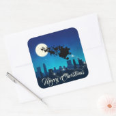 Kerstmis met kerstmis vierkante sticker (Envelop)
