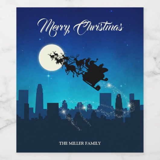 Kerstmis met kerstmis wijn etiket (Enkel label)