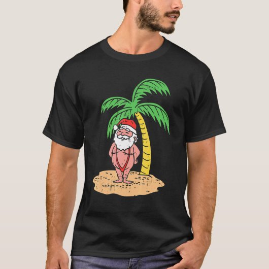 Kerstmis met kerstpak in juli t-shirt (Voorkant)