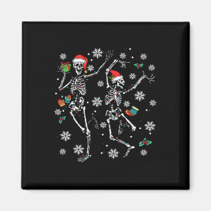 Kerstmis met kerstvierkant licht kerstskelet Danc Magneet