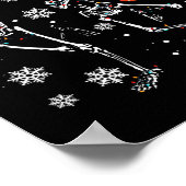 Kerstmis met kerstvierkant licht kerstskelet Danc Poster (Hoek)
