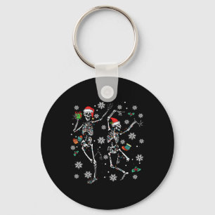 Kerstmis met kerstvierkant licht kerstskelet Danc Sleutelhanger