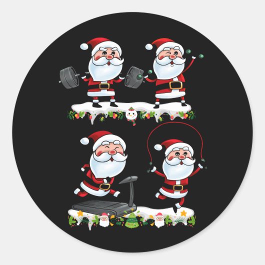 Kerstmis met kerstvizier - Dadlift Ronde Sticker (Voorkant)