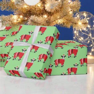Kerstmis met Kow Santa Novelty Cadeaupapier