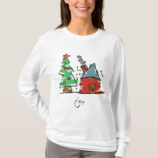 Kerstmis met lange mouwen voor vrouwen t-shirt (Voorkant)