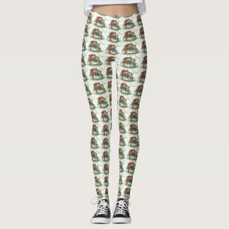 Kerstmis met Leggings met de Rode Bow en de Holly