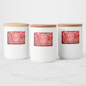 Kerstmis met liefdesfeest voedselcontainer etiket (Flessen)