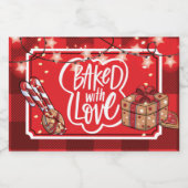 Kerstmis met liefdesfeest voedselcontainer etiket (Enkel label)