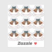 Kerstmis met lint, smakelijk en helder sticker (Vel)