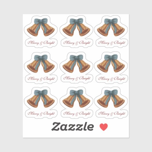 Kerstmis met lint, smakelijk en helder sticker (Vel)